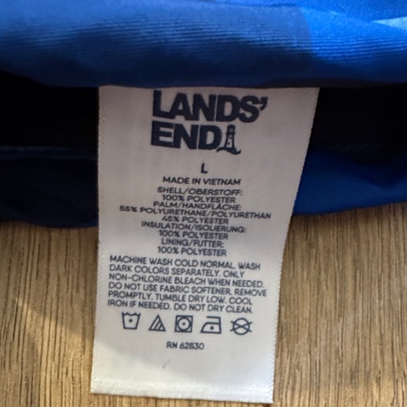 Lands’ End Blue Camouflage Snow Gloves - Picture 3 of 3